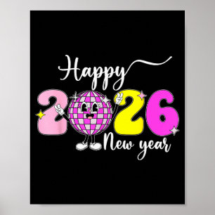 Póster Nochevieja Hola 2026 Feliz Año Nuevo 2026 Disco