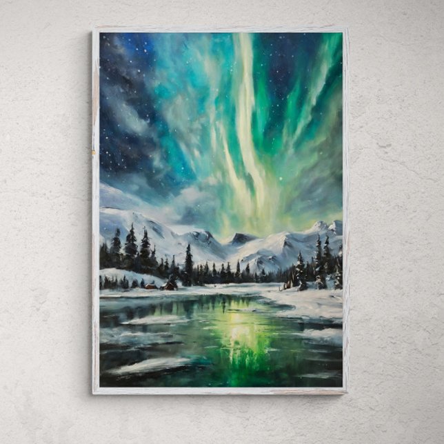 Póster Nocturna Ártica: Paisaje invernal y minería del no (Subido por el creador)