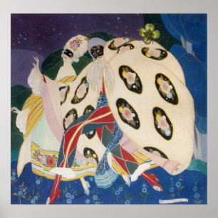 Póster NOCTURNA CON MÁSCARAS / Mascarada veneciana Art Dé