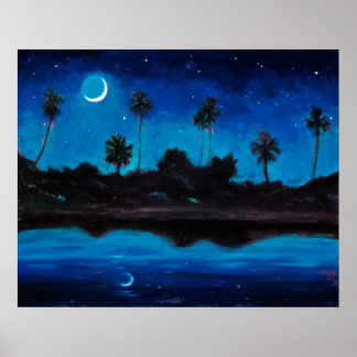 Póster Nocturne de la costa de la jungla