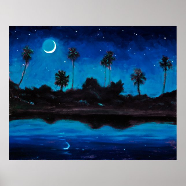 Póster Nocturne de la costa de la jungla (Frente)