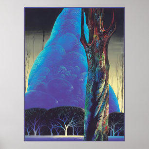 Póster Nocturno Azul - 1992; Estados Unidos Eyvind Earle