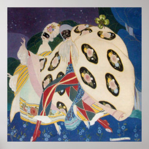 Póster NOCTURNO CON MÁSCARAS / Mascarada Veneciana Art Dé