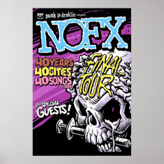 Póster NOFX Final Tour REPRODUCTION Gig Poster Matte  Art