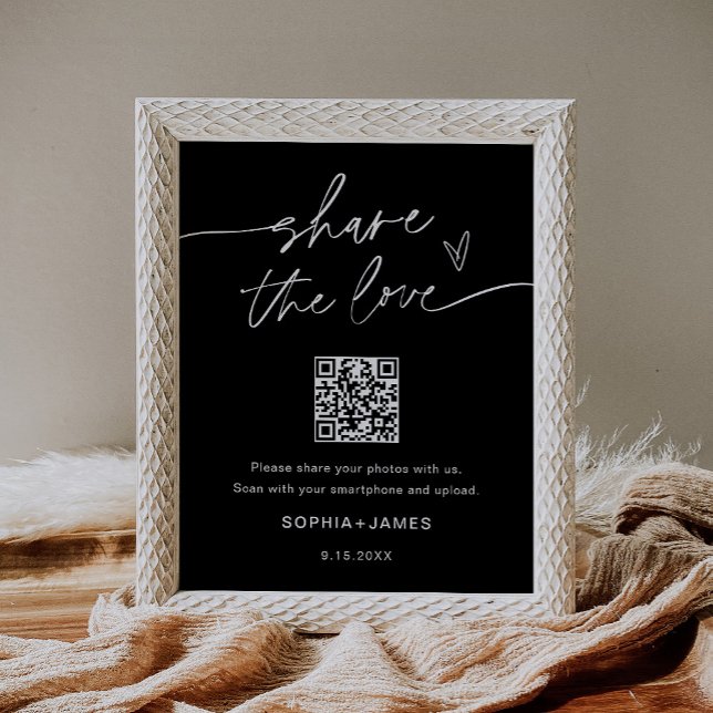Póster NOIR Comparte el Amor Boda Código QR de Foto (Subido por el creador)