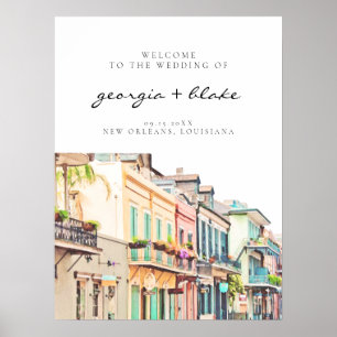 Póster NOLA Marca de bienvenida de color agua para Nuev
