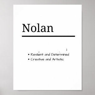 Póster Nolan, definición de nombre personalizado del niño