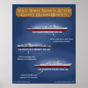 Póster Nombran barcos de la marina como héroes de la guar