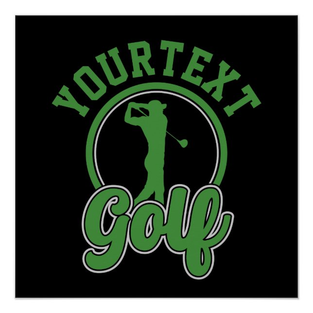 Póster NOMBRE ADICIONAL DE Golf Personalizado Retro Pro G (Anverso)