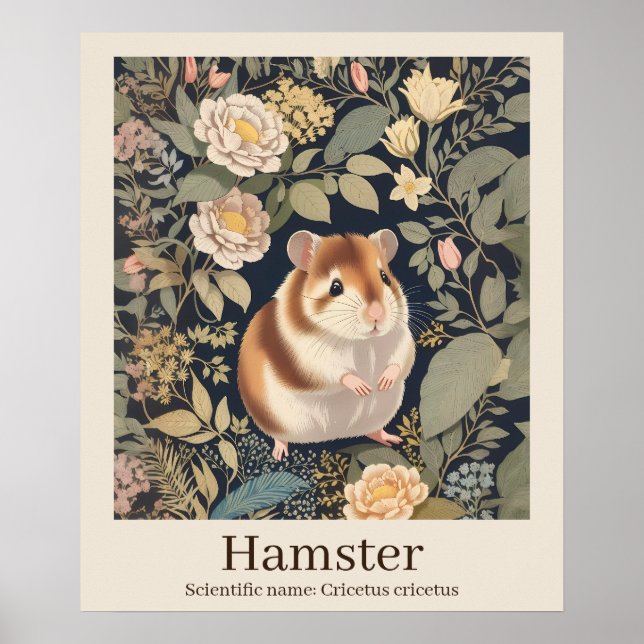 Póster Nombre científico de Hamster Animal (Frente)