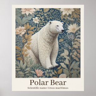 Póster Nombre científico del oso polar Vida silvestre