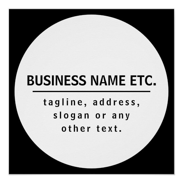 Póster Nombre comercial y eslogan/otro texto | Blanco y n (Anverso)