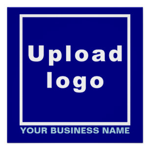 Póster Nombre comercial y logotipo en Blue Square Glossy