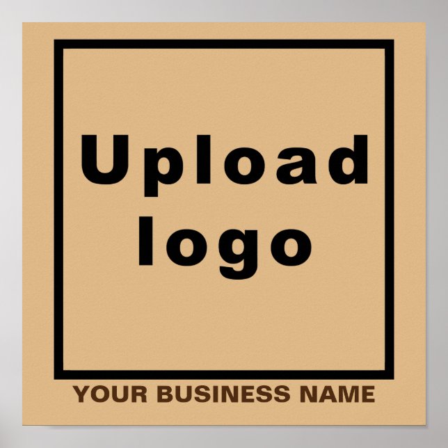 Póster Nombre comercial y logotipo en Light Brown Square (Frente)