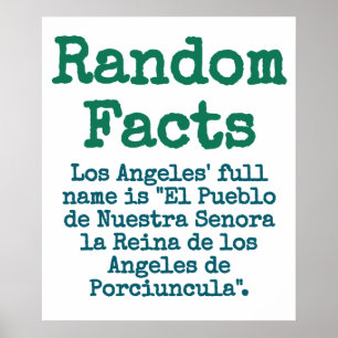 Póster Nombre completo de Los Ángeles - Hecho de Trivia