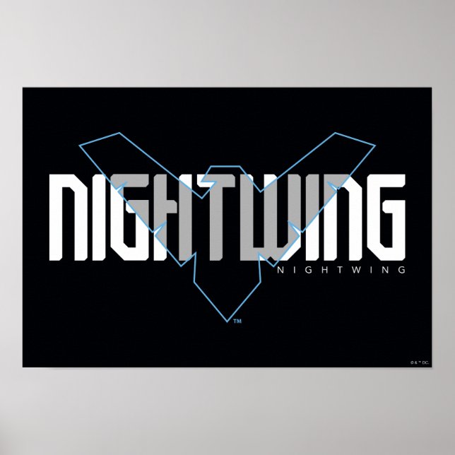 Póster Nombre de alta tecnología Nightwing Gráfico (Frente)