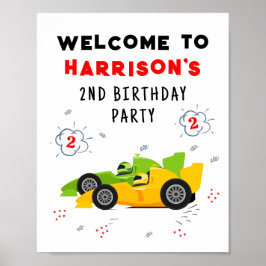 Póster Nombre de dos coches de Carreras de niños de segun