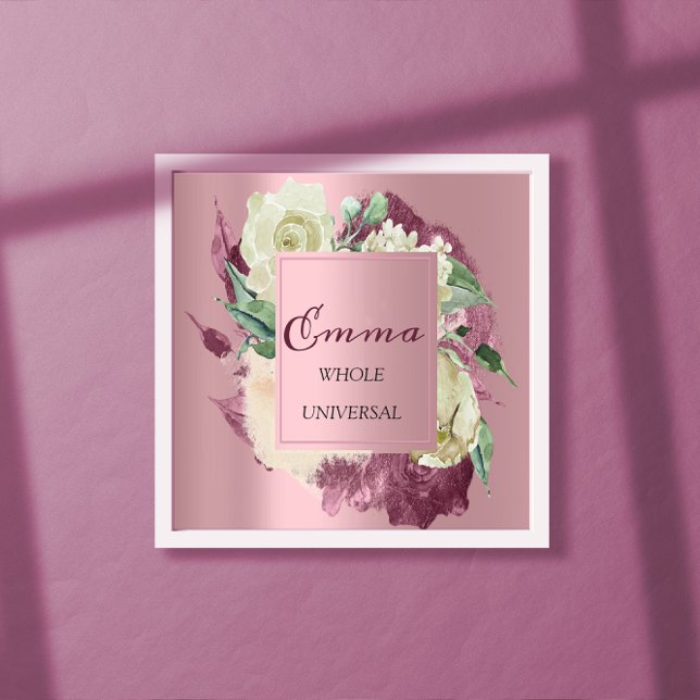 Póster Nombre de Emma Significa Rosas reales Mint Pink (Subido por el creador)