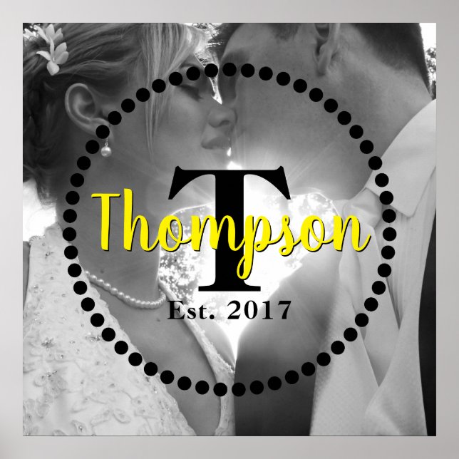 Póster Nombre de familia de monograma (Frente)