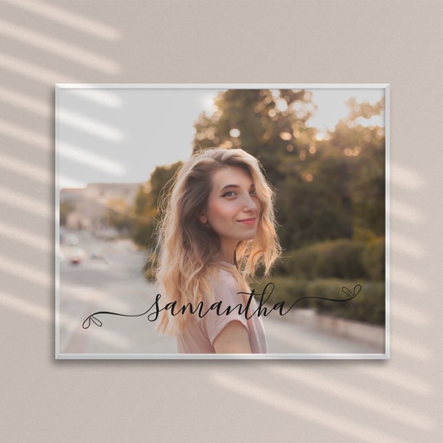 Póster Nombre de firma con lazo lindo (Cute Bow Signature Name Poster)