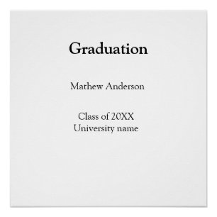Póster nombre de graduación clase de 20XX nombre de unive