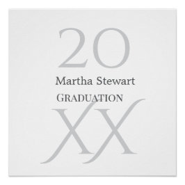 Póster nombre de graduación negrita 20XX felicitaciones a