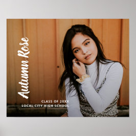 Póster Nombre de guión simple Foto Graduación moderna