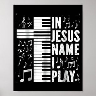 Póster Nombre de Jesús Tocar Piano Teclado Adoración Cris