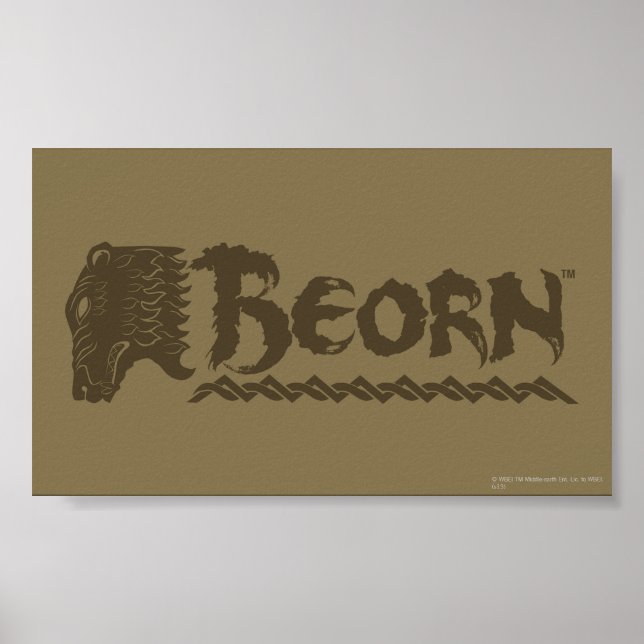 Póster Nombre de la cabeza del oso BEORN™ (Frente)
