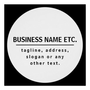 Póster Nombre de la empresa y eslogan/otro texto Blanco