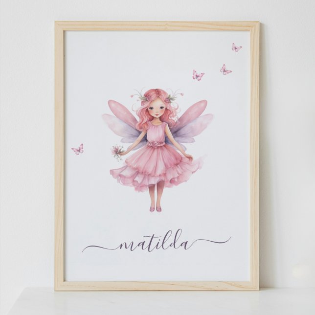 Póster Nombre de la enfermera rosa de mariposa de hadas d (Subido por el creador)