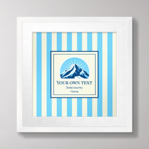 Póster nombre de la estación de esquí Striped Mountain