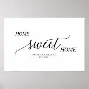 Póster Nombre de la familia Hogar Dulce Hogar