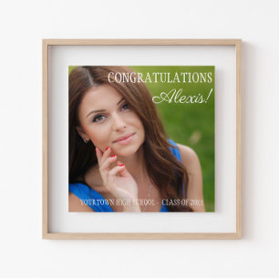 Póster Nombre de la felicitación por foto de graduación d
