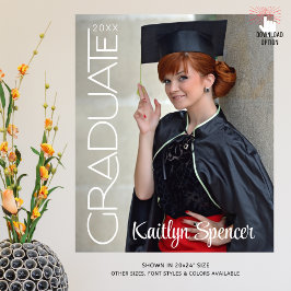 Póster Nombre de la fotografía de la tipografía de grado