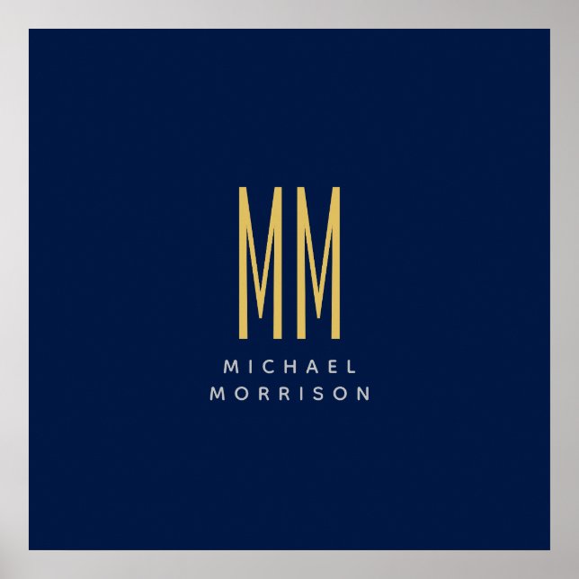 Póster Nombre de las letras iniciales del monograma de lo (Frente)