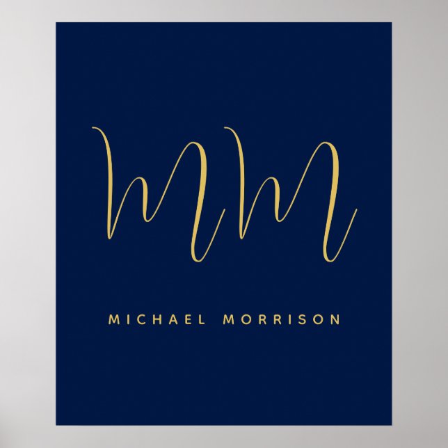 Póster Nombre de las letras iniciales profesionales de lo (Frente)