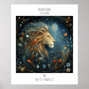 Póster Nombre de Leo Zodíaco Astrología y Cumpleaños