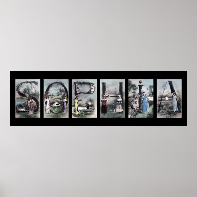 Póster Nombre de letra alfabeta de SOPHIA Art (Frente)