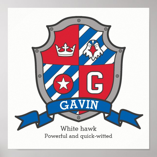 Póster Nombre de los chicos de Gavin que significa poster (Frente)