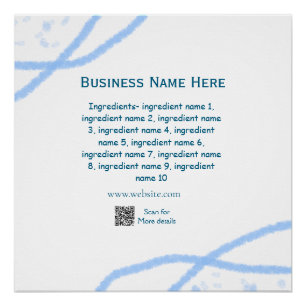 Póster Nombre de los ingredientes agregar nombre de negoc