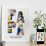 Póster Nombre de los nietos del Collage de fotos de corte<br><div class="desc">POSTER fotográfico de PAPA, personalizado con 4 de sus fotos favoritas y su mensaje personalizado. Este diseño tiene una tipografía de corte de letras fotográficas que forma la palabra "PAPA" y la plantilla de fotos lo creará automáticamente. Si tienes algún problema con que tus imágenes se muestren bien, intenta cargarlas...</div>