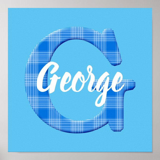 Póster Nombre De Los Niños Personalizado Letra G (Frente)