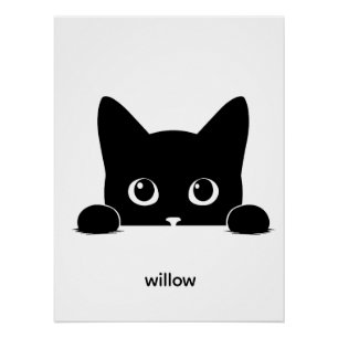 Póster Nombre de Mascota de Gato Lindo Personalizado