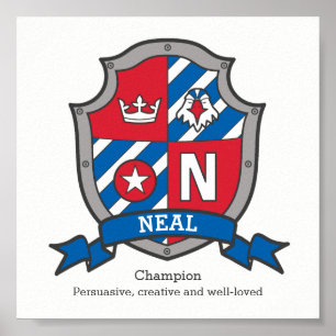 Póster Nombre de neal boys que significa poster de escudo
