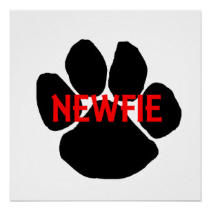 Póster nombre de newfie pata
