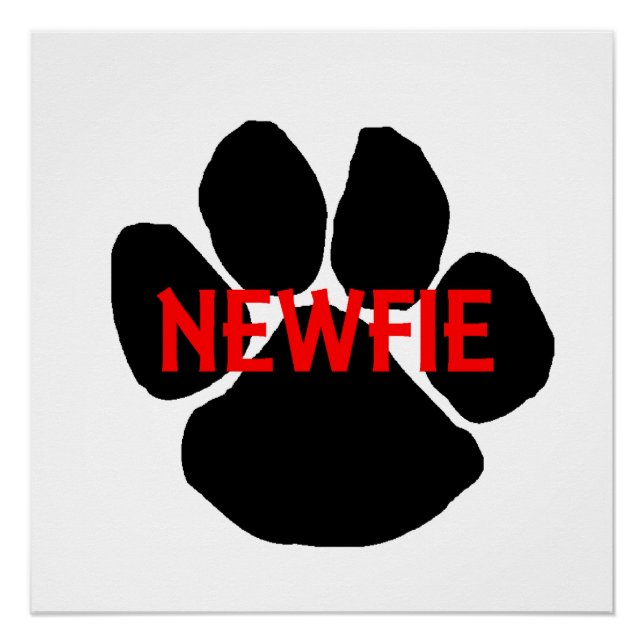 Póster nombre de newfie pata (Anverso)