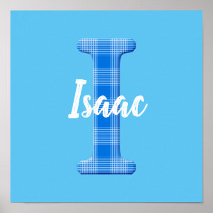 Póster Nombre de niño personalizado Cuadro de letra I