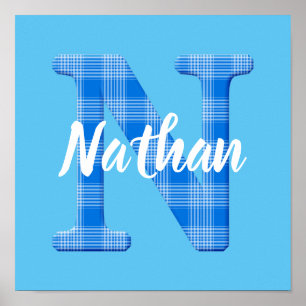 Póster Nombre de niño personalizado Cuadro Letra N