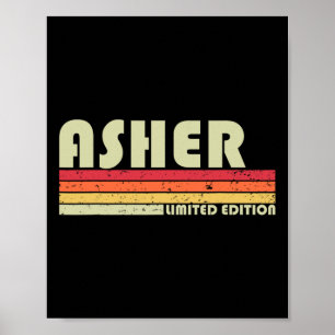 Póster Nombre de regalo Asher Personalizado Funny Retro V